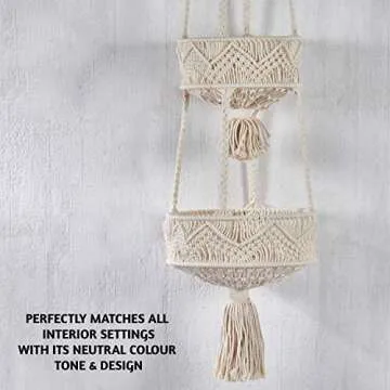 Folkulture 3 Tier Hanging Fruit Basket for Kitchen