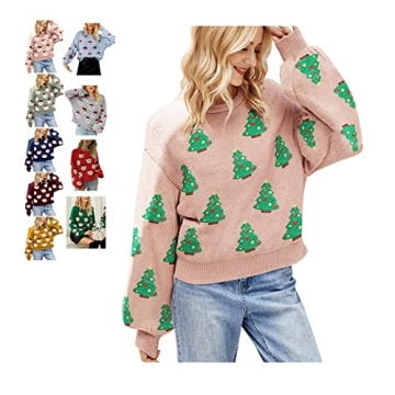 iLH Christmas Sweater for Women Cute Merry Xmas Santa Claus Holiday Cozy Knit Pullover Crewneck Swea...