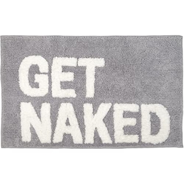 COLORPAPA Get Naked Bath Mat Gray Bathroom Rugs Non Slip Bath Mats for Bathroom Funny Bathroom Decor...
