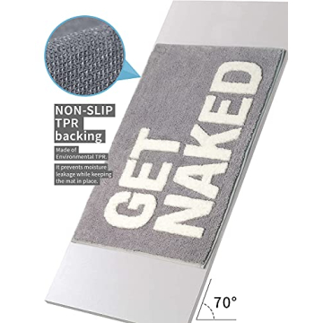 Get Naked Bath Mat Non Slip Absorbent Funny Bathroom Decor