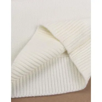 Drvitor Womens American Flag Sweater Long Sleeve Crew Neck Knitted Casual Pullover Sweater (White, Medium)