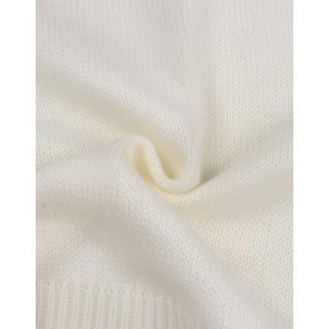 Drvitor Womens American Flag Sweater Long Sleeve Crew Neck Knitted Casual Pullover Sweater (White, Medium)