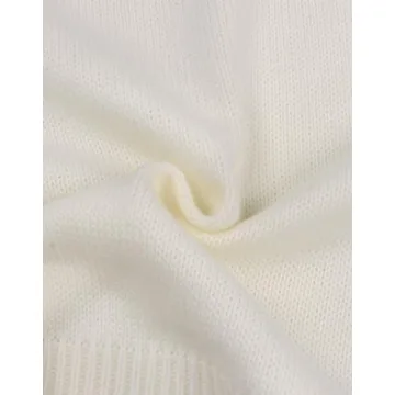 Drvitor Womens American Flag Sweater Long Sleeve Crew Neck Knitted Casual Pullover Sweater (White, Medium)