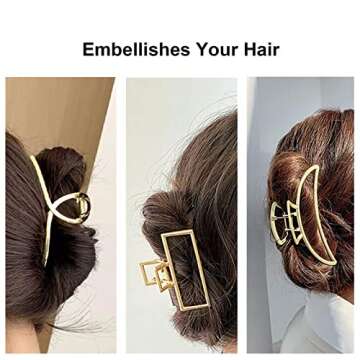 4 Pack Large Hair Clips for Woman Girls, Metal Hair Claw clips for Thick Hair, Fashion Large Claw Clips Suitable for Any Hairstyle，hair accessories for women