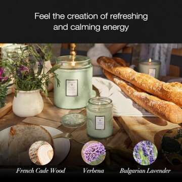 Voluspa French Cade Lavender, Small Candle Jar, 5.5 Ounces, 50 Hour Burn Time, Coconut Wax for Clean Burning, Handcrafted in The USA