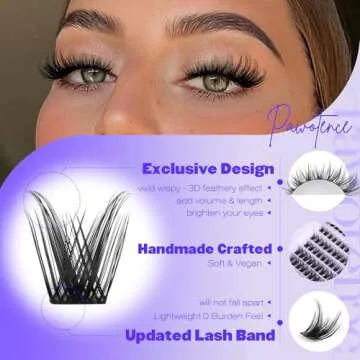 Pawotence Cluster Lashes: Soft, Comfortable & Customizable
