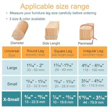 16 Pcs Chair Leg Floor Protectors,Bar stools Leg Protectors Caps,Dining Room Chair Leg Protectors fo...