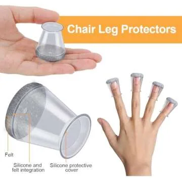 16 Pcs Chair Leg Protectors for Hardwood Floors