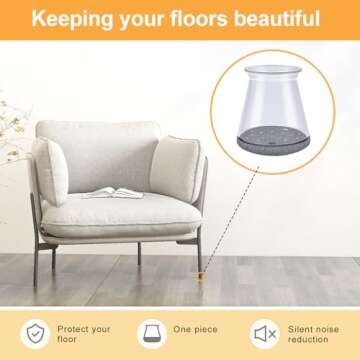 16 Pcs Chair Leg Protectors for Hardwood Floors
