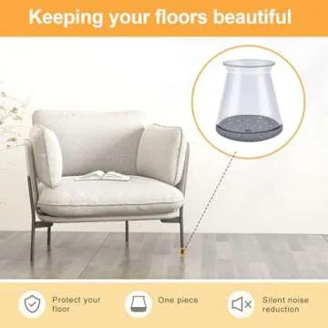16 Pcs Chair Leg Protectors for Hardwood Floors