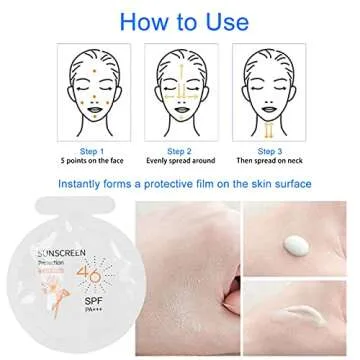 Pack of 20 Sunscreen, SPF46 PA+++ Moisturizing Sunscreen,3ml Face & Body Sunblock, Moisturizing Sunscreen for Most of Skins Portable Resist Water Sunscreen for Sport