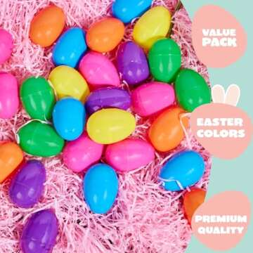 JOYIN 3.15" Fillable Plastic Easter Eggs - 18pcs of Colorful Surprise Treats
