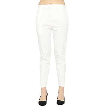 Ada Indian Hand Embroidered Chikankari Cotton Kurta Kurti with Trouser Set for Women A811226 (White, XL)