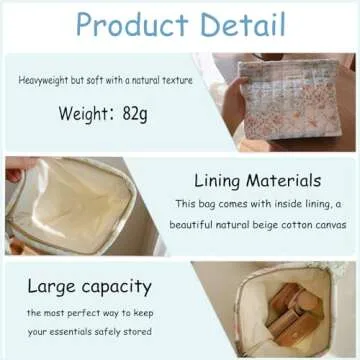 uekeboag 2Pcs Cute Quilted Cotton Makeup Bag, Coquette Quilted Aesthetic Cosmetic Zipper Pouch for Women and Girls,Kawaii Travel Toiletry Bag(01Pink Flower)