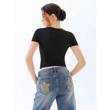 Reoria Women's Stylish Double Lined Crop Top for Everyday Wear