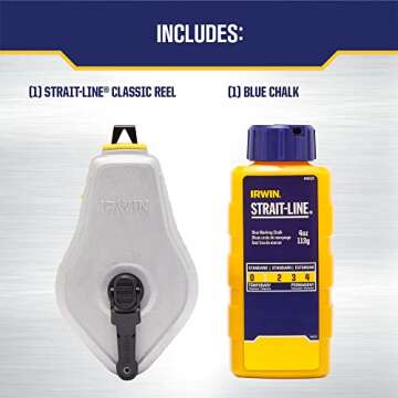 IRWIN Chalk Line Classic Reel - 100ft Durable Precision