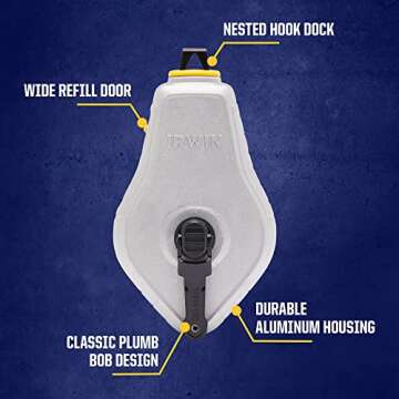 IRWIN Chalk Line Classic Reel - 100ft Durable Precision