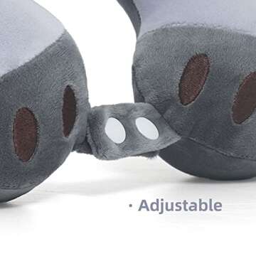 Niuniu Daddy Kids Travel Pillow Road Trip Essentials for 3-8 Y/O-Soft Grey Memory Foam Kids Neck Pillow for Traveling Airplane Travel Essentials