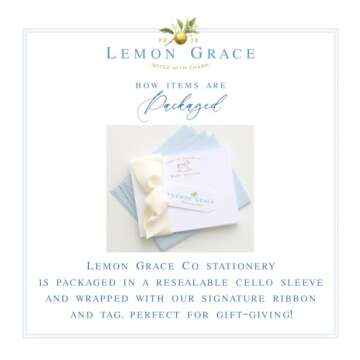 Lemon Grace Co - Personalized Chinoiserie Stationery for Women, Topiary Stationary Cards and Envelopes Set, Grandmillennial Gifts Note Cards with Envelopes, Ginger Jar Stationery AS-2323