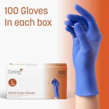 Caring Nitrile Exam Gloves 100ct for Medical and Home Use