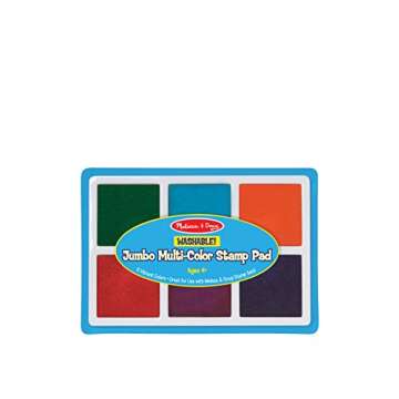 Melissa & Doug Jumbo Multi-Colored Stamp Pad - Vibrant, Washable Ink for Big Stamps