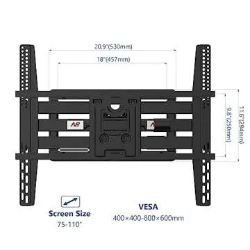 NB North Bayou Heavy Duty TV Wall Mount Double Arms Articulating Swivel TV Bracket for Most 75”-110 inch LED LCD OLED TVs VESA Compatible Hold up to 200 lbs Wall Bracket SP5
