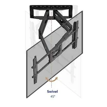 NB North Bayou Heavy Duty TV Wall Mount Double Arms Articulating Swivel TV Bracket for Most 75”-110 inch LED LCD OLED TVs VESA Compatible Hold up to 200 lbs Wall Bracket SP5