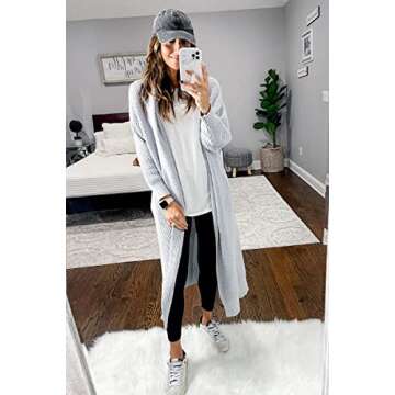 LILLUSORY Cozy Oversized Long Cardigan for Women