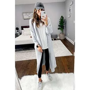 LILLUSORY Cozy Oversized Long Cardigan for Women