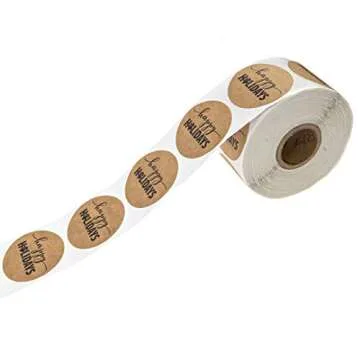 Paw Print Happy Holidays Stickers - 500 Labels for Gifts