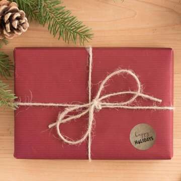 Paw Print Happy Holidays Stickers - 500 Labels for Gifts