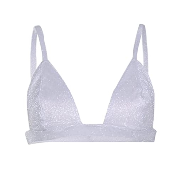 Velius Sparkly Metallic Tank Top for Women Clubwear