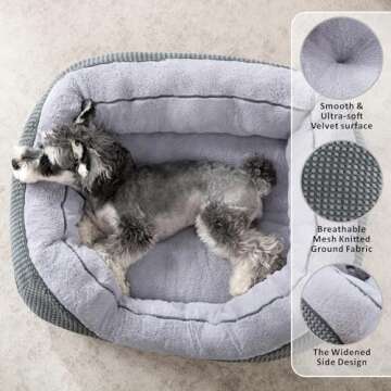 INVENHO Medium Dog Beds for Medium Dogs Washable, Rectangle Dog Bed Medium Size Dog, Orthopedic Dog ...