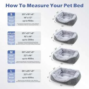 INVENHO Medium Dog Bed, Washable & Durable for Dogs