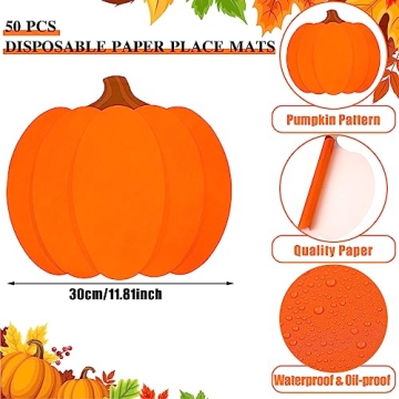 Fall Pumpkin Paper Plate Placemat Set for Any Occasion