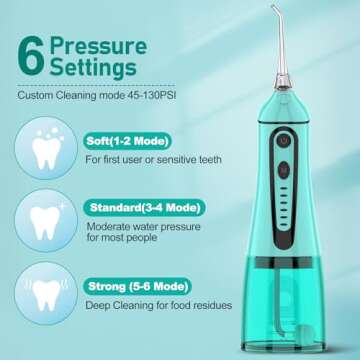 Water Dental Pik Flosser,Grinest 7 Modes Rechargeable Water Dental Picks for Teeth Cleaning Cordless...