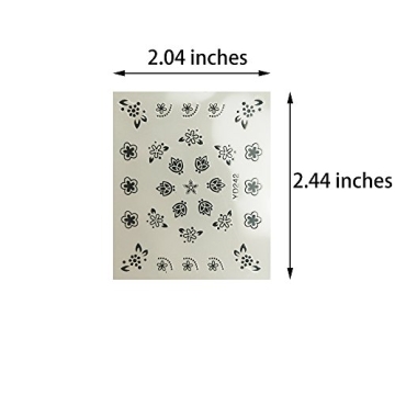 4500 Pieces Flowers Nail Stickers Kit 90 Sheets 3D Mini Nail Art Stickers Black White Colorful Various Patterns Flower Decals Self-Adhesive False Sticker for Women DIY Decor Birthday Party Favors Gift