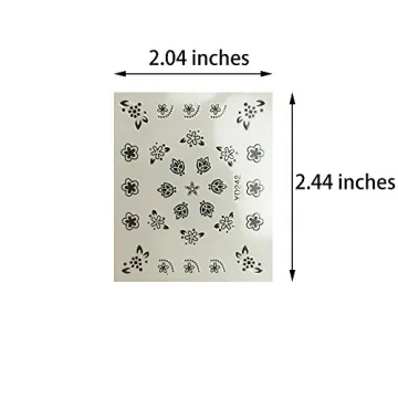 4500 Pieces Flowers Nail Stickers Kit 90 Sheets 3D Mini Nail Art Stickers Black White Colorful Various Patterns Flower Decals Self-Adhesive False Sticker for Women DIY Decor Birthday Party Favors Gift