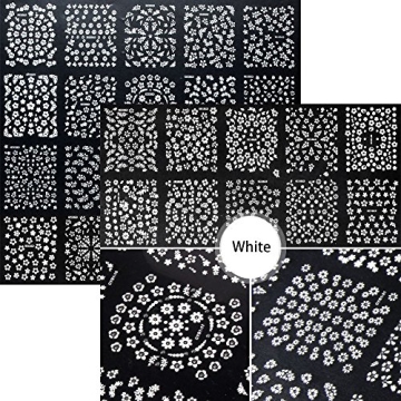 4500 Pieces Flowers Nail Stickers Kit 90 Sheets 3D Mini Nail Art Stickers Black White Colorful Various Patterns Flower Decals Self-Adhesive False Sticker for Women DIY Decor Birthday Party Favors Gift