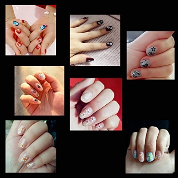 4500 Pieces Flowers Nail Stickers Kit 90 Sheets 3D Mini Nail Art Stickers Black White Colorful Various Patterns Flower Decals Self-Adhesive False Sticker for Women DIY Decor Birthday Party Favors Gift