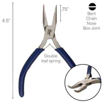 The Beadsmith Bent Chain-Nose Pliers for Crafting and Repair, Jewelry Making Supplies