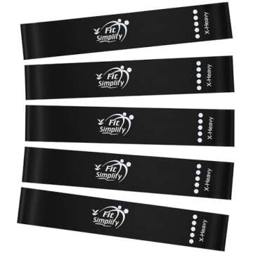 Fit Simplify Exercise Resistance Loop Bands, Set of 5
