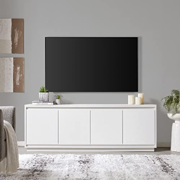 Henn&Hart 68" Wide Modern White TV Stand for TVs up to 75"