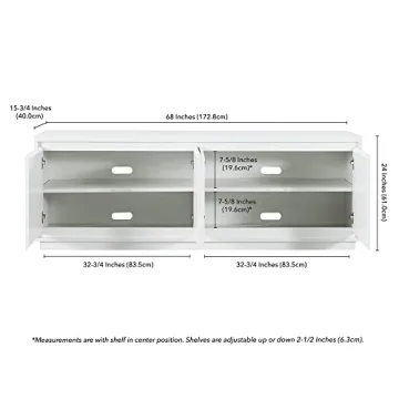 Henn&Hart 68" Wide Modern White TV Stand for TVs up to 75"