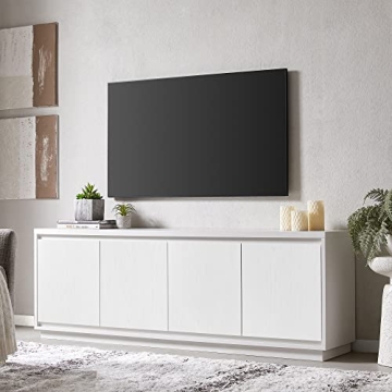 Henn&Hart 68" Wide Modern White TV Stand for TVs up to 75"