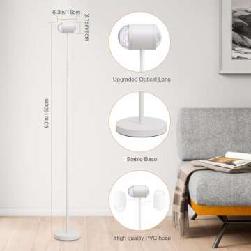 Modern Floor Lamp, Color Changing Sunset Lamp Projector with 3D Ocean Wave, LED Floor Lamp Double Side Lighting,Creative DIY Mode,720° Rotation Modern Mood Lighting Corner Lamp for Living Room