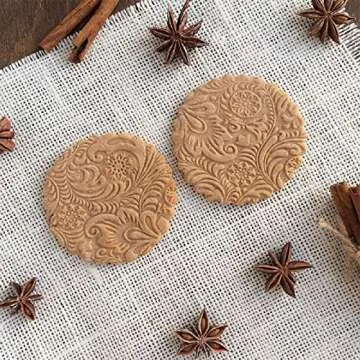 rolling pins for baking,embossed pin, Engraved Embossing Rolling Pin Kitchen Decor Tools Baking Embossed Cookies,Birthday Gifts Women, Gift Women,Mom Birthday Gift(Flower)