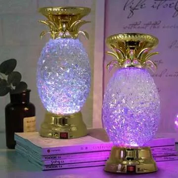 YAKii Pineapple LED Lava Lamp - Color Changing Table Lamp