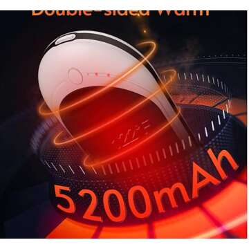 Hand Warmers Rechargeable 5200mAh Portable Reusable Powerbank USB Battery Hot Pocket Electric Double-Sided Heaters for Heat Therapy Raynauds, and Great Gifts