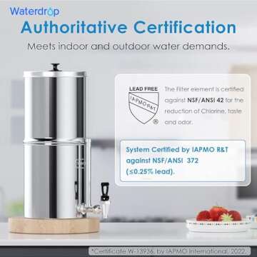 [Reduces Lead] Waterdrop 2.25G Gravity-fed Water Filter System, with Sight Glass Spigot, NSF/ANSI 42...